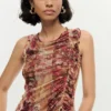Printed Sleeveless T-Shirt