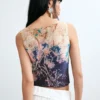 Printed Sleeveless T-Shirt