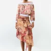 Printed Strapless Blouse