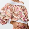 Printed Strapless Blouse