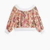 Printed Strapless Blouse