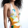 Printed Trikini Swimsuit