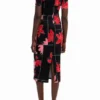 Ribbed Floral Midi Dress