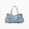 Ruched Denim Bag