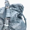 Ruched Denim Bag