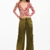 Satin Cargo Pants
