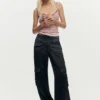 Satin Cargo Pants