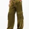 Satin Cargo Pants