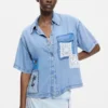 Short Sleeve Patchwork Shirt