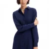 Short Textured Shirt Dress