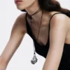 Silver Shell Pendant Cord Zalio
