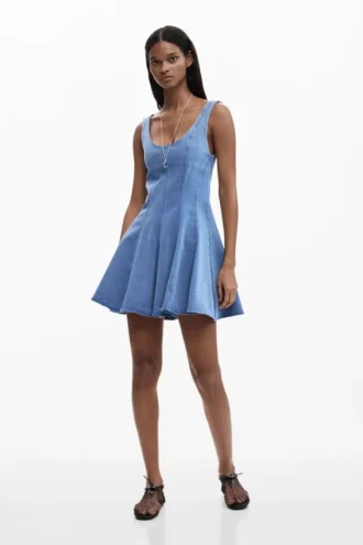 Skater Dress Denim Effect