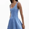 Skater Dress Denim Effect