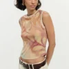 Sleeveless Knit T-Shirt