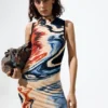 Sleeveless Printed Dress