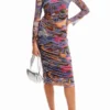 Slim Tulle Midi Skirt