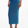 Striped Midi Pencil Skirt
