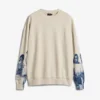 Sweatshirt with Printed Sleeves