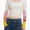 T-Shirt with Printed Sleeves