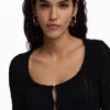T-Shirt with Snap Fasteners and Tie