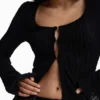 T-Shirt with Snap Fasteners and Tie