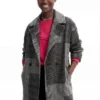 Tailored Patchwork Wool Coat