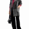 Tailored Patchwork Wool Coat