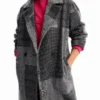 Tailored Patchwork Wool Coat
