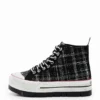 Tartan Platform High-Top Sneakers