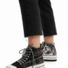 Tartan Platform High-Top Sneakers