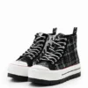 Tartan Platform High-Top Sneakers