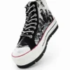 Tartan Platform High-Top Sneakers