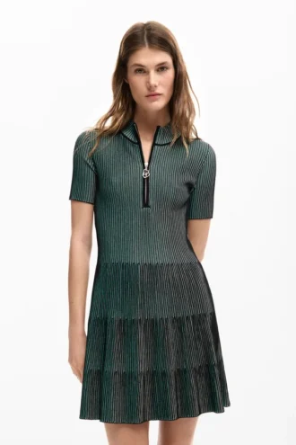 Textured Zipper Dress
