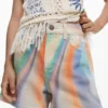 Tie-Dye Denim Shorts