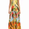 Tropical Halter Neck Maxi Dress