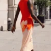Two-Tone Floral Dress