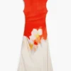 Two-Tone Floral Dress