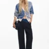 Two-Tone Knit Cardigan