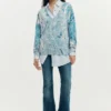 V-Neck Sweater with Abstract Print