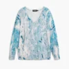 V-Neck Sweater with Abstract Print