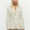 White Patchwork Blazer
