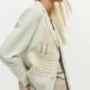 White Patchwork Blazer