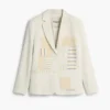 White Patchwork Blazer