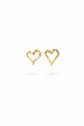 Zalio Gold-Plated Heart Earrings