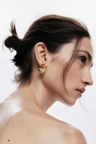 Zalio Gold-Plated Heart Earrings
