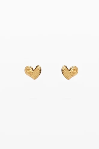 Zalio Gold-Plated Heart Stud Earrings