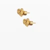 Zalio Gold-Plated Heart Stud Earrings
