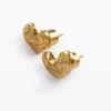 Zalio Gold-Plated Heart Stud Earrings