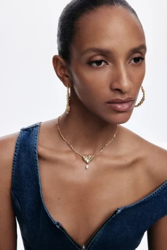 Zalio Gold-Plated Pearl Pendant