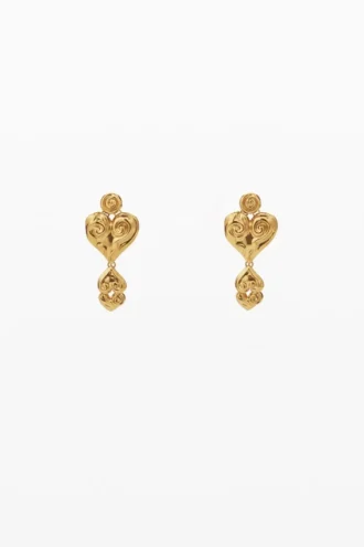 Zalio Gold-Plated Triple Heart Earrings